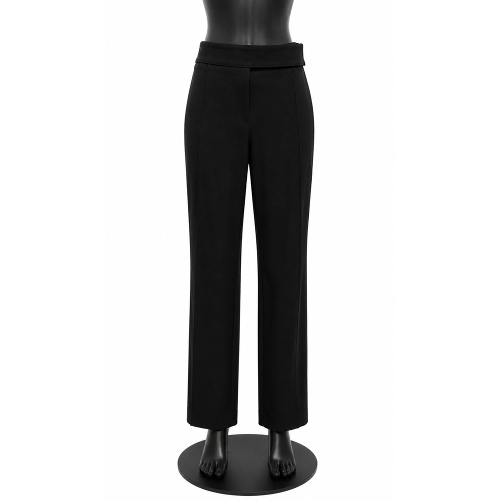 Cache Womens Modern Front‎ Seam Straight Leg Dress Pants Size 4 Black Knit